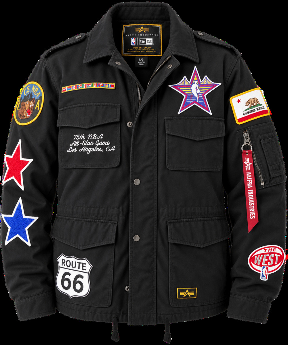 Alpha Industries X New Era NBA All-Star Game LA CA Black Military Jacket